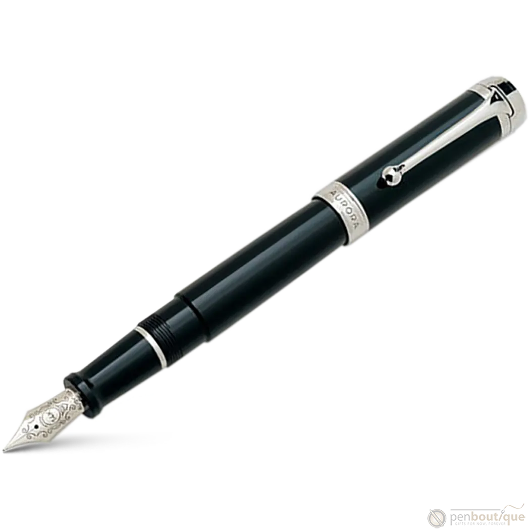 Aurora Talentum Classic Fountain Pen - Black - Chrome Trim-Pen Boutique Ltd