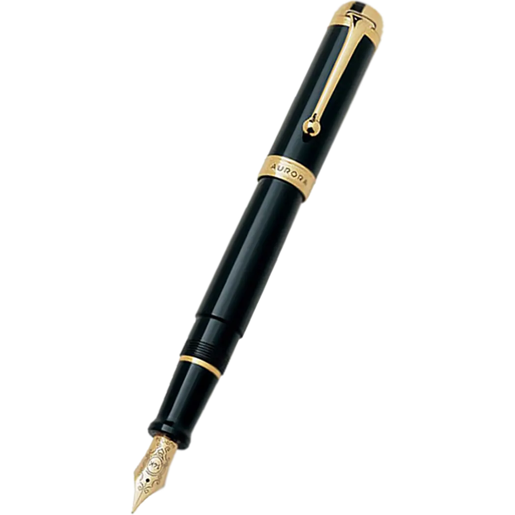 Aurora Talentum Classic Fountain Pen - Black - Gold Trim-Pen Boutique Ltd