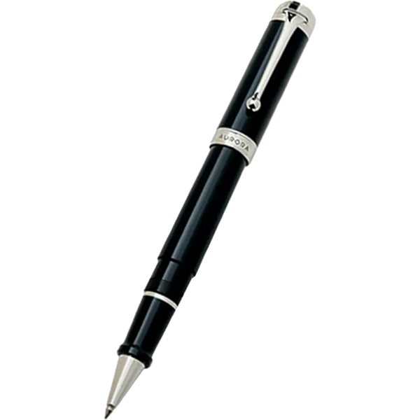 Aurora Talentum Classic Rollerball Pen - Black - Chrome Trim-Pen Boutique Ltd
