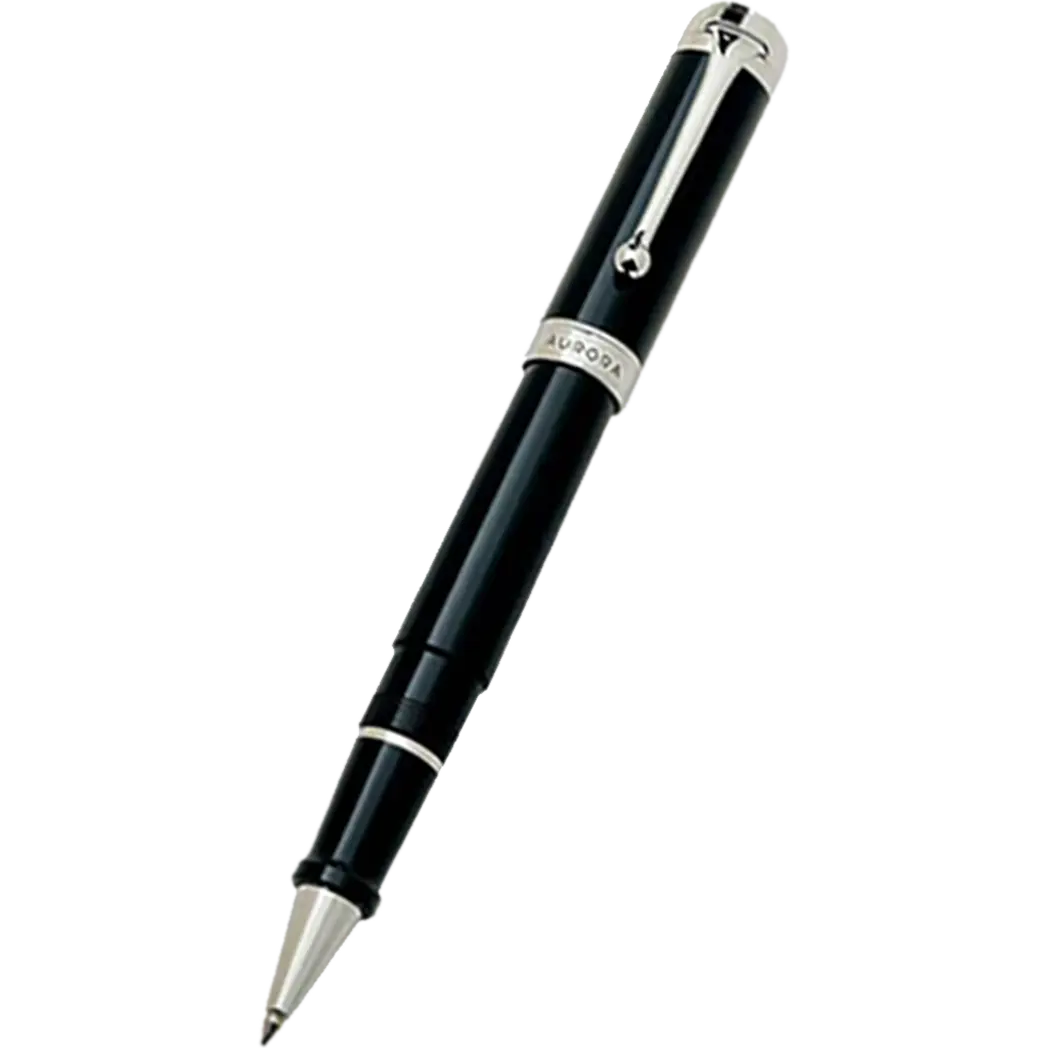 Aurora Talentum Classic Rollerball Pen - Black - Chrome Trim-Pen Boutique Ltd
