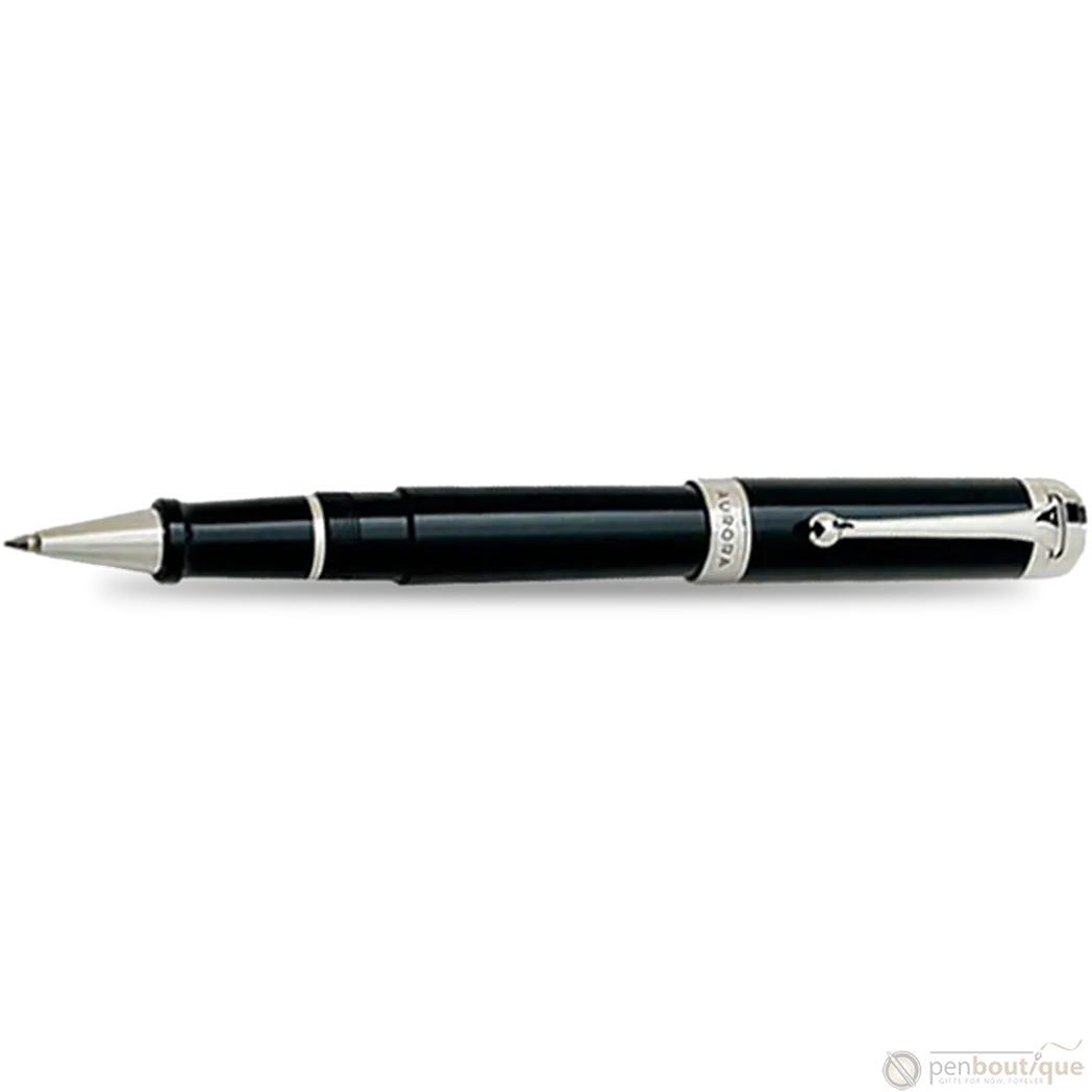 Aurora Talentum Classic Rollerball Pen - Black - Chrome Trim-Pen Boutique Ltd