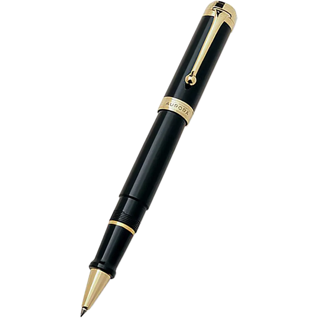 Aurora Talentum Classic Rollerball Pen - Black - Gold Trim-Pen Boutique Ltd
