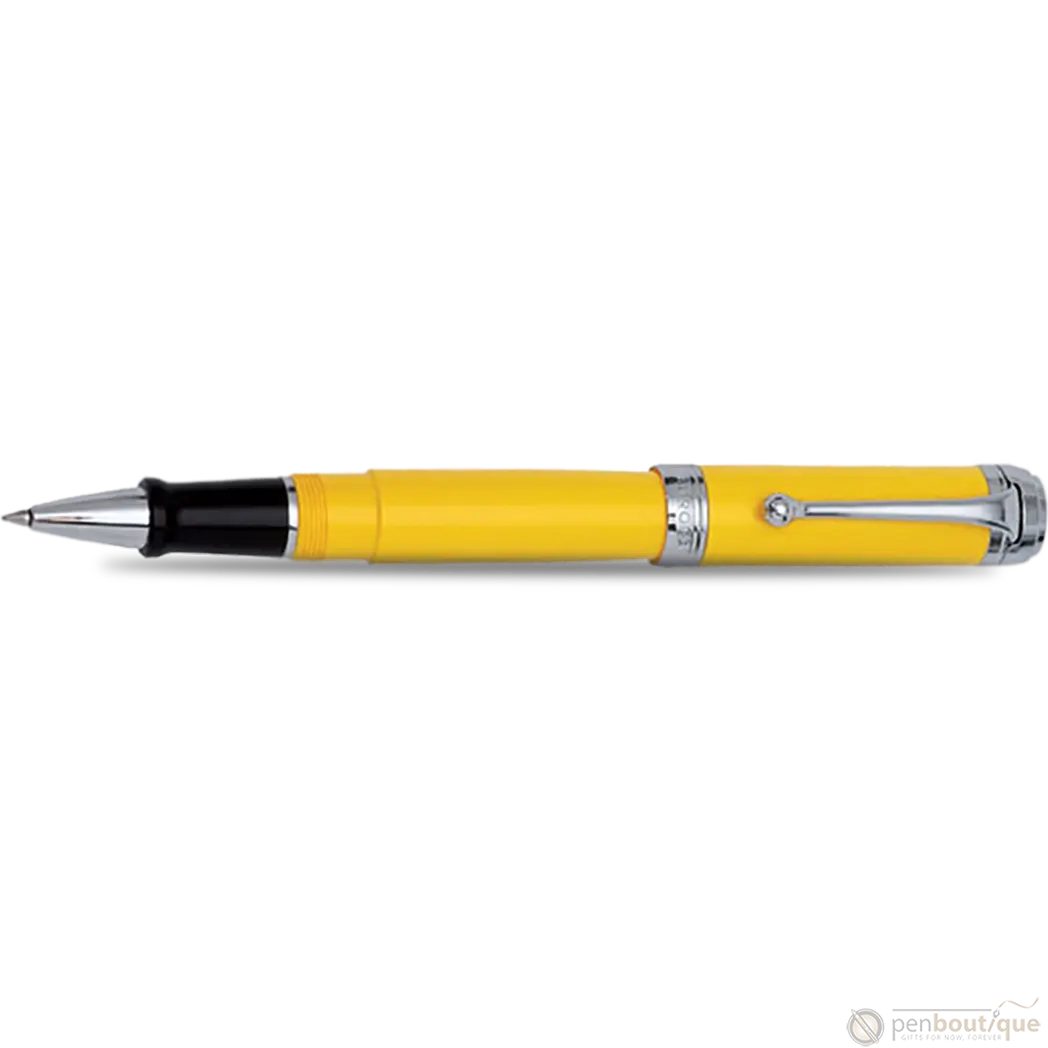 Aurora Talentum Classic Rollerball Pen - Yellow - Chrome Trim-Pen Boutique Ltd