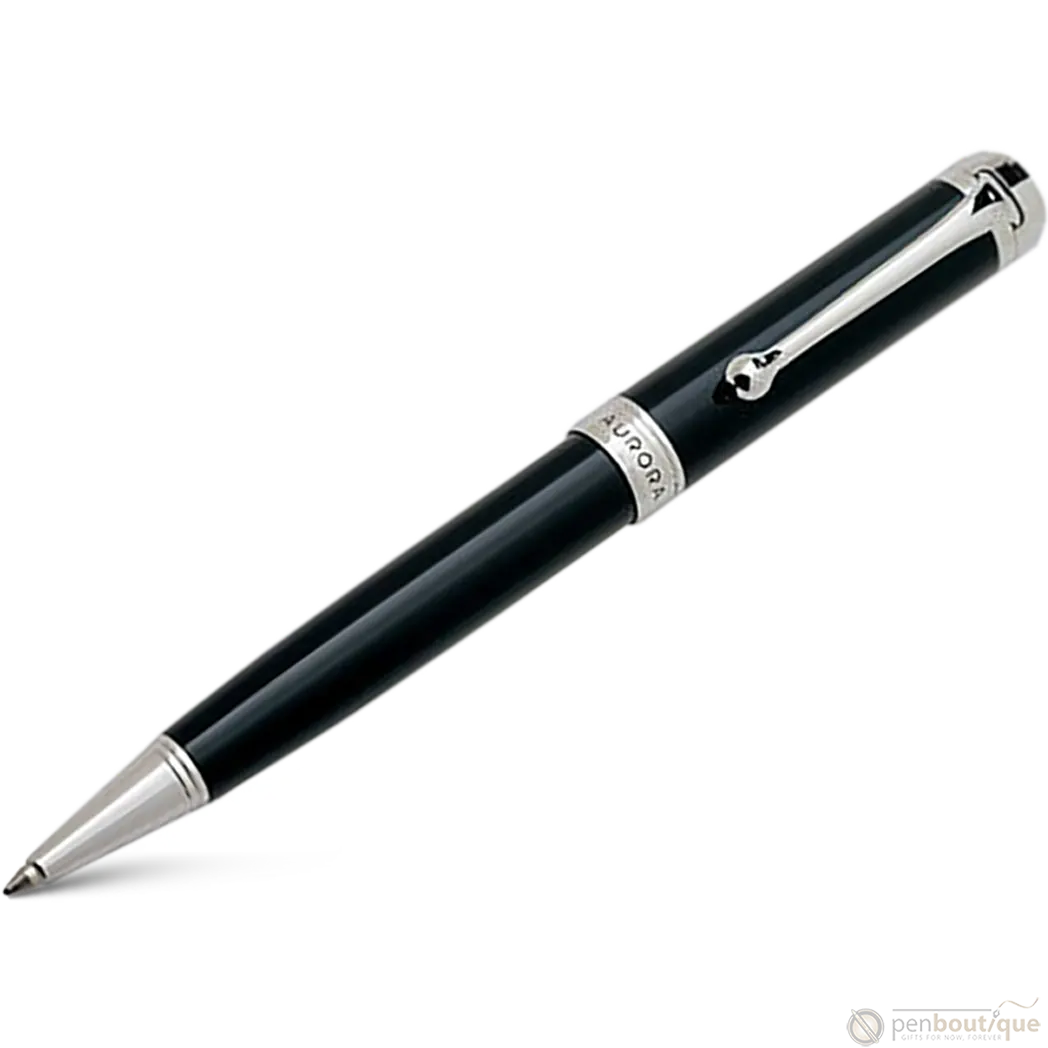 Aurora Talentum Finesse Ballpoint Pen - Black - Chrome Trim-Pen Boutique Ltd
