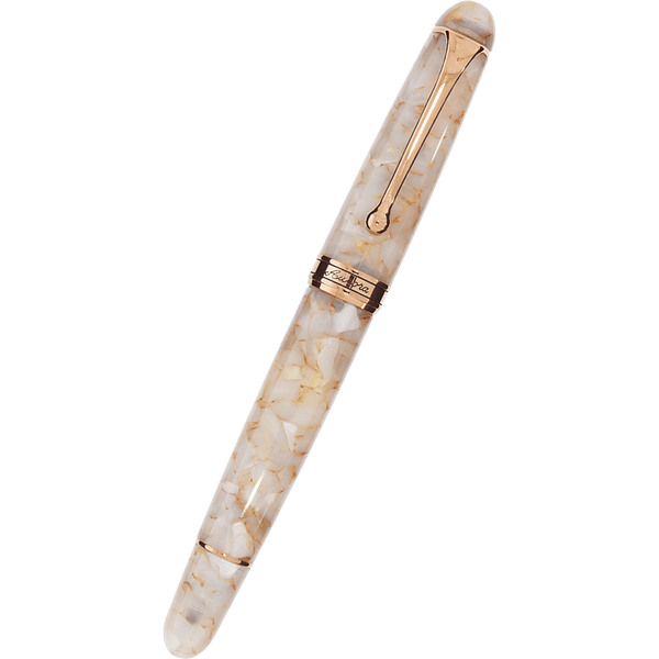 Aurora 888 Volterra Fountain Pen - Alabaster Auroloide - Gold Trim - 18k Nib (Limited Edition)-Pen Boutique Ltd