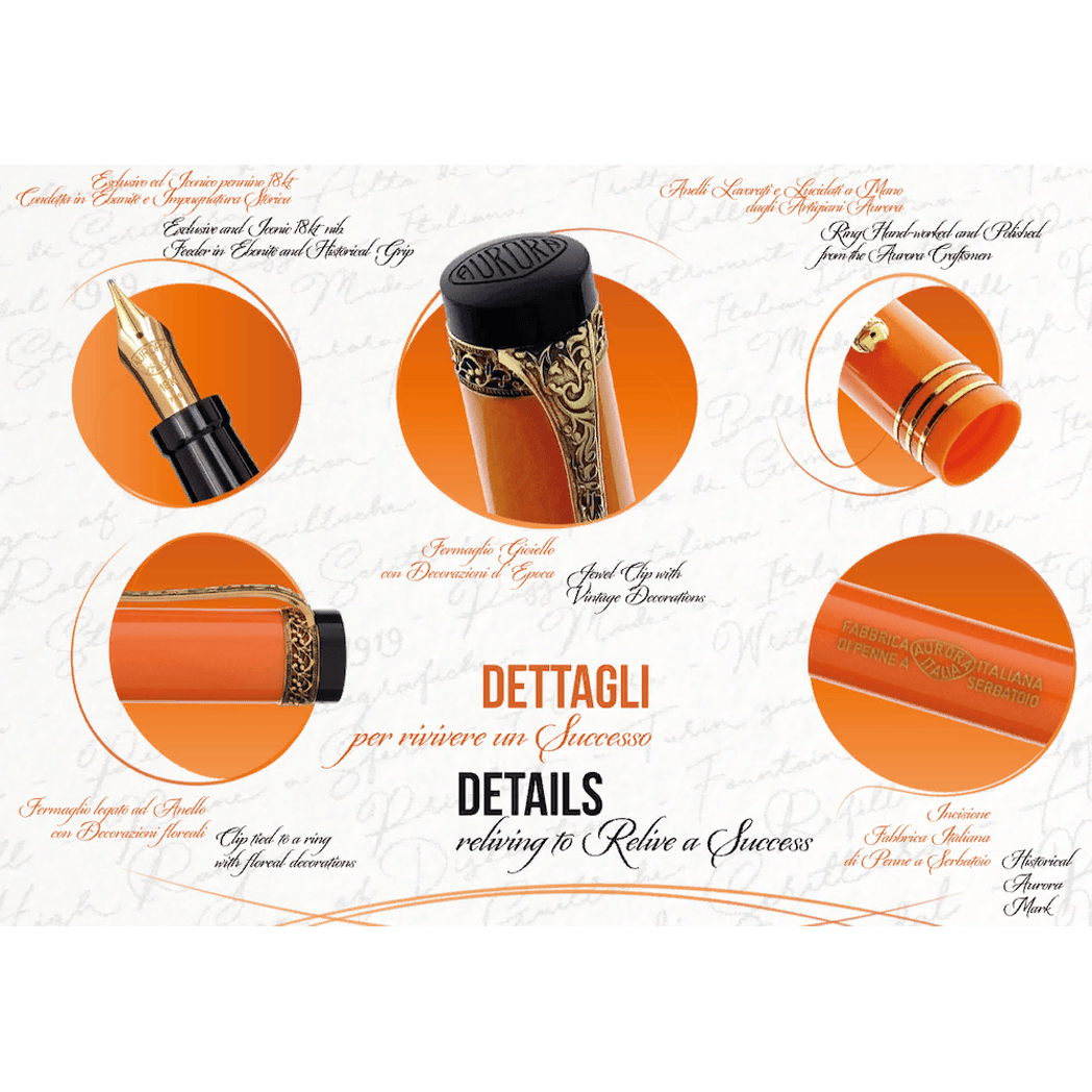 Aurora Internazionale (International) Fountain Pen - Orange (Limited Edition)-Pen Boutique Ltd