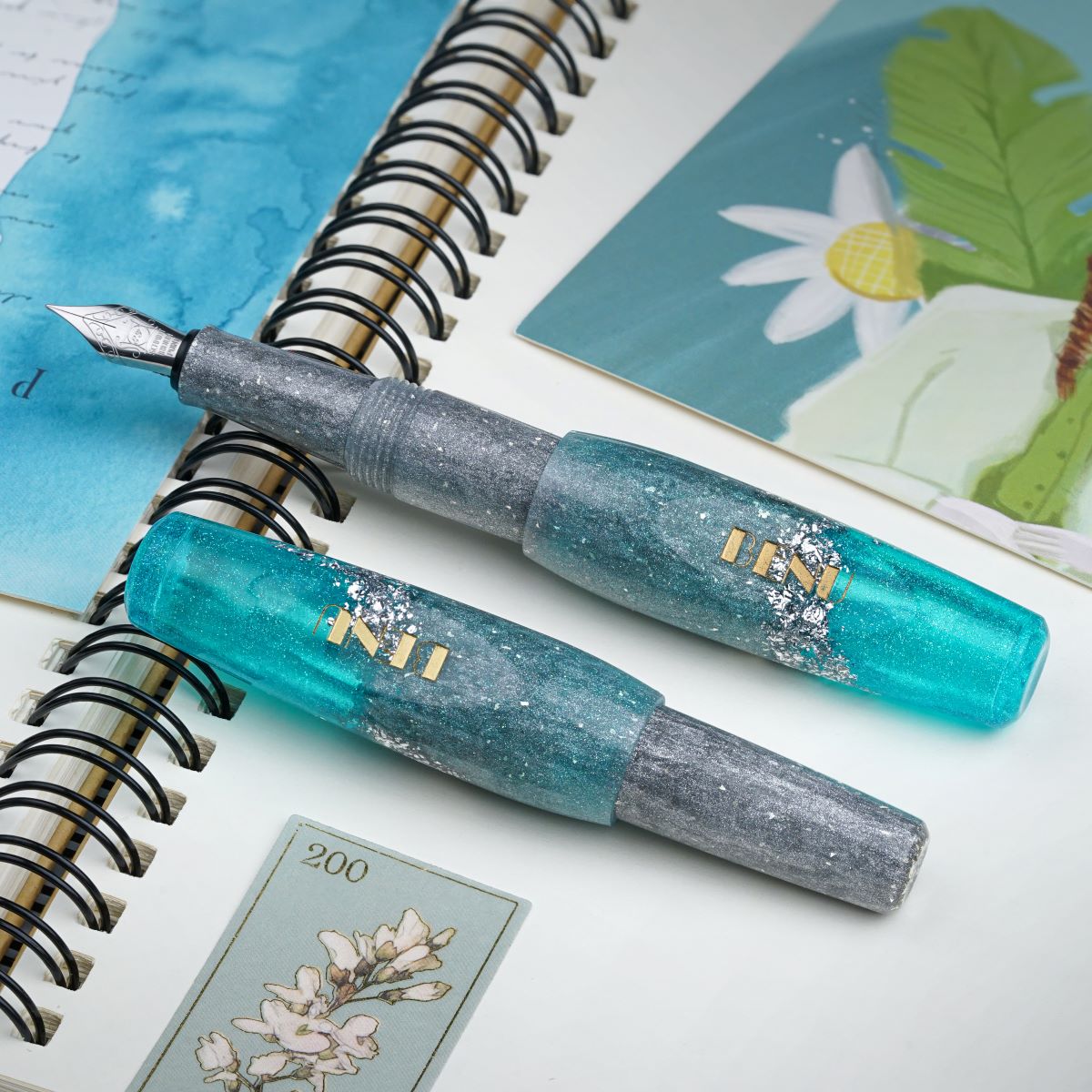 Benu Pixie Fountain Pen - Aqua Glow-Pen Boutique Ltd