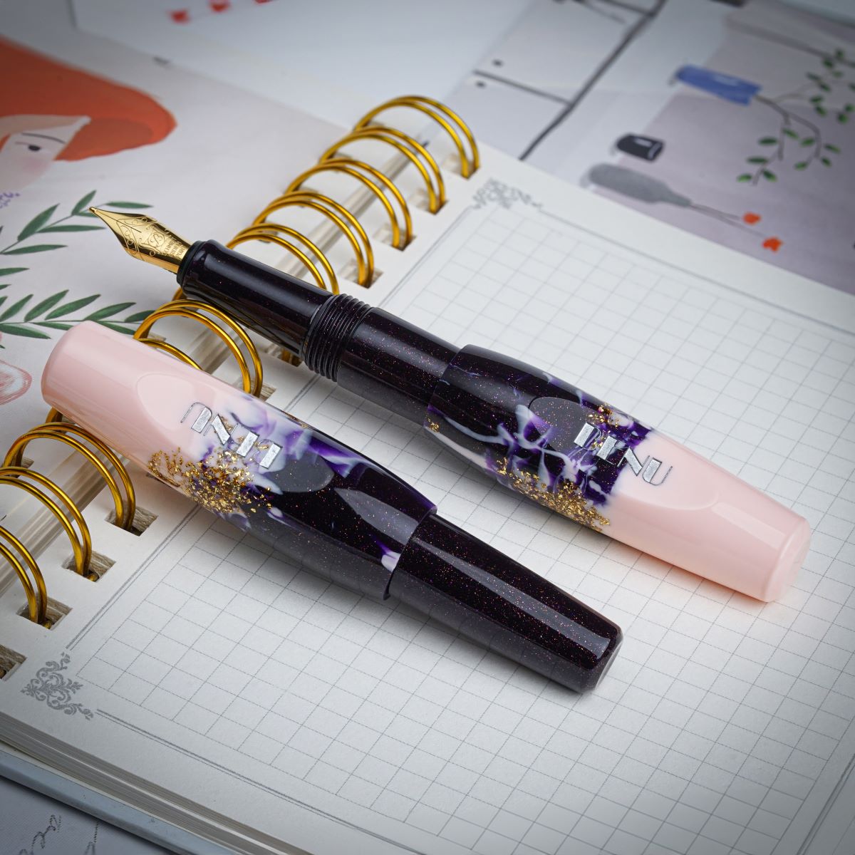 Benu Pixie Fountain Pen - Plum Cream-Pen Boutique Ltd