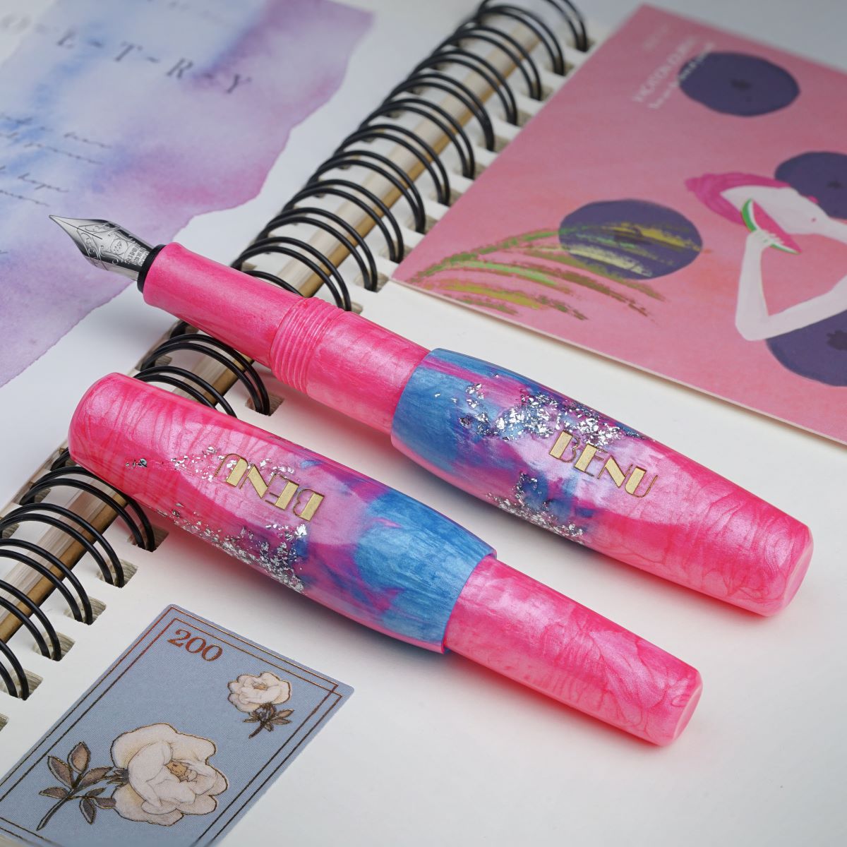 Benu Pixie Fountain Pen - Stardust Pink-Pen Boutique Ltd