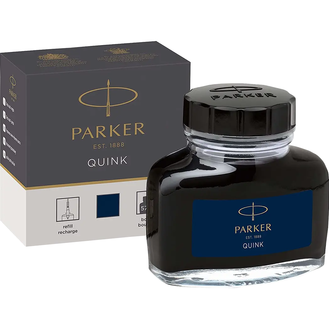 Parker Quink Permanent Blue/Black - 57ml Bottled Ink-Pen Boutique Ltd