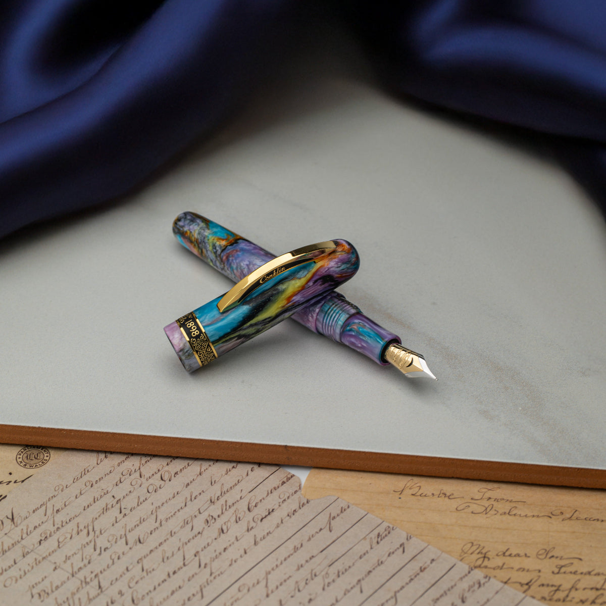 Conklin 1898 Collection Fountain Pen - Primary Manipulation 4.5 - Yellow Gold Trim (Limited Edition)