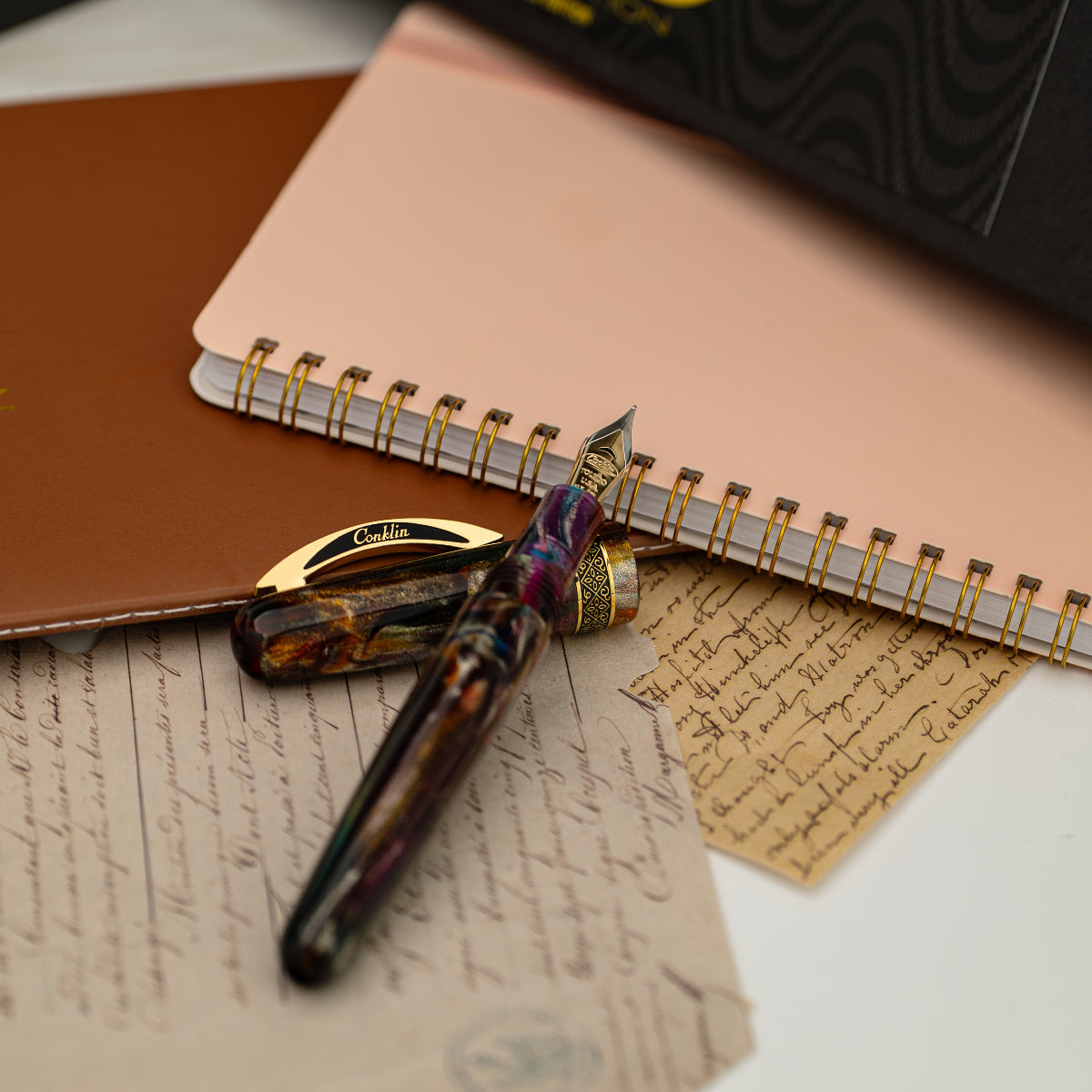Conklin 1898 Collection Fountain Pen - Primary Manipulation 5.0 - Yellow Gold Trim (Limited Edition)