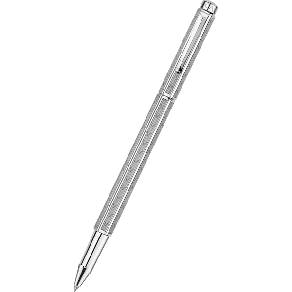 Caran d Ache Ecridor Rollerball Pen - Chevron - Rhodium Trim-Pen Boutique Ltd
