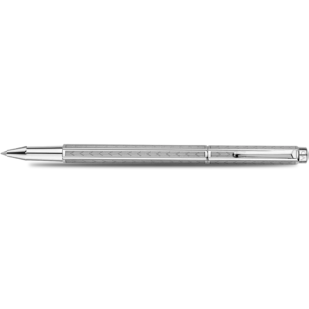 Caran d Ache Ecridor Rollerball Pen - Chevron - Rhodium Trim-Pen Boutique Ltd