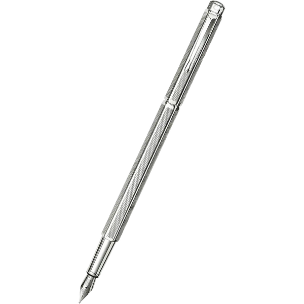 Caran d Ache Ecridor "Retro" Fountain Pen - Silver Plated-Pen Boutique Ltd