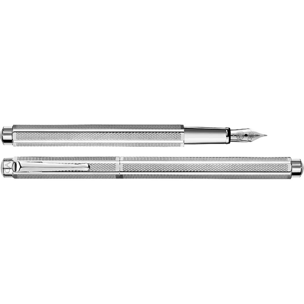 Caran d Ache Ecridor "Retro" Fountain Pen - Silver Plated-Pen Boutique Ltd