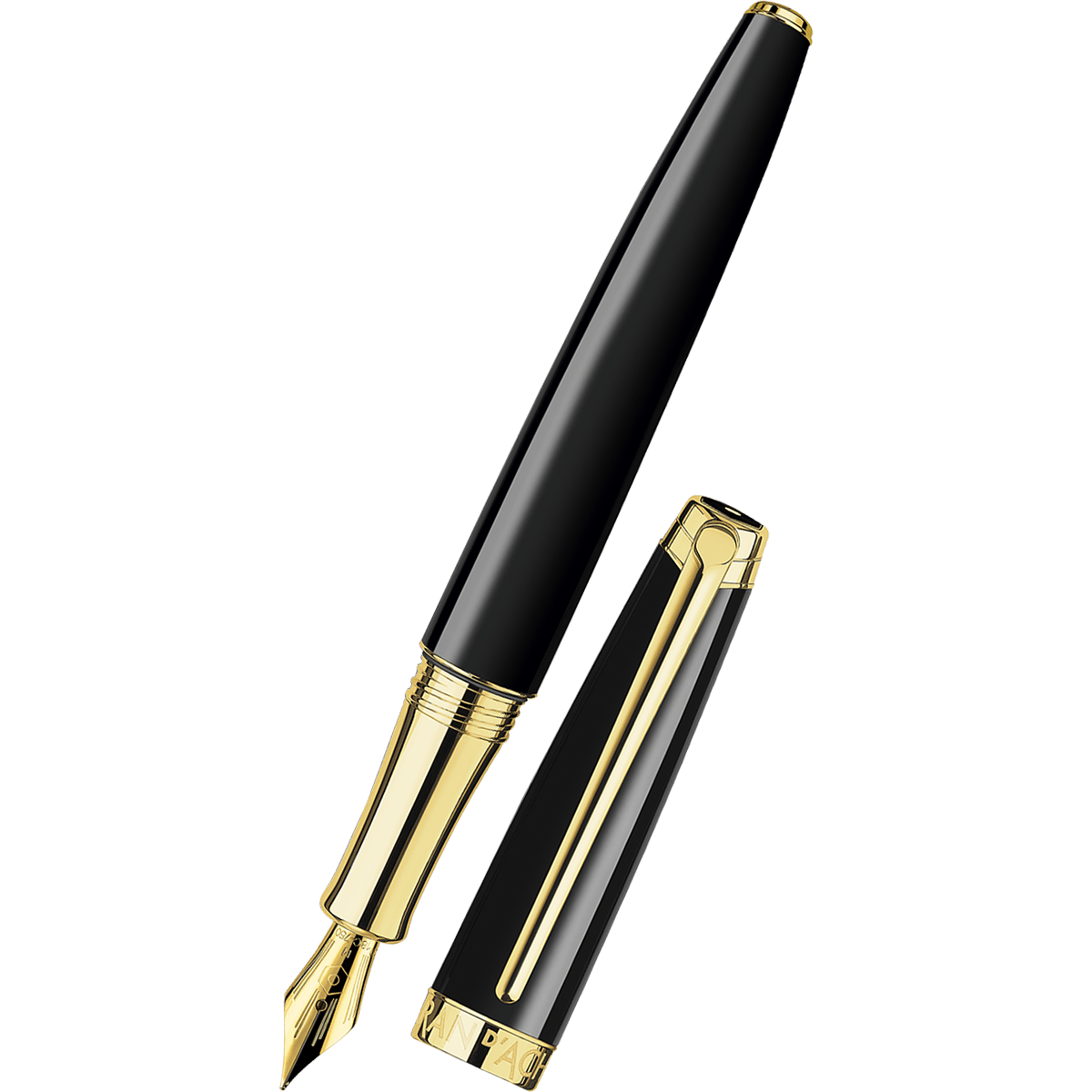 Caran d'Ache Leman Fountain Pen - Ebony Black - Gold Trim - Pen Boutique Ltd