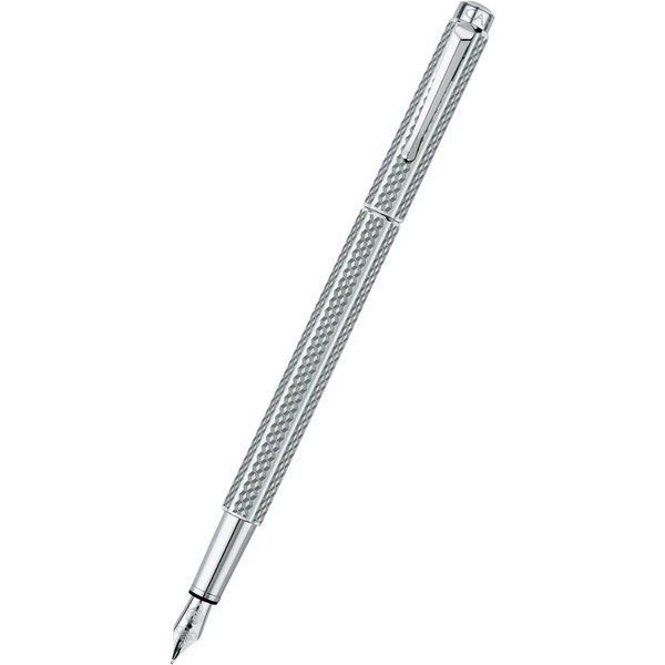 Caran d' Ache Ecridor Fountain Pen - Cubrik - Rhodium - Medium Nib-Pen Boutique Ltd