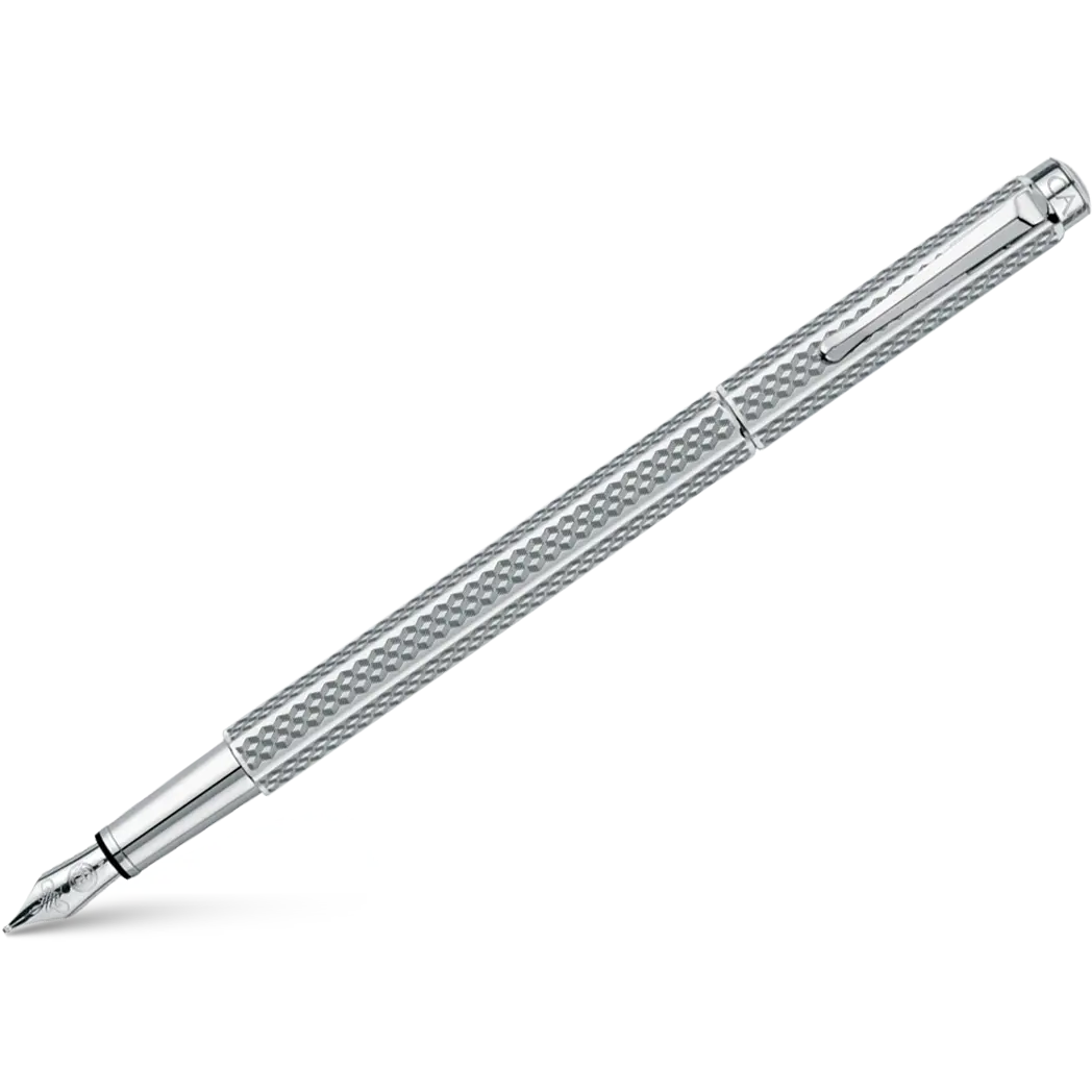 Caran d' Ache Ecridor Fountain Pen - Cubrik - Rhodium - Medium Nib-Pen Boutique Ltd