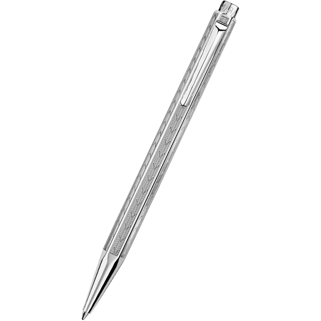 Caran d'Ache Ecridor Ballpoint Pen - Chevron Rhodium - Pen Boutique Ltd