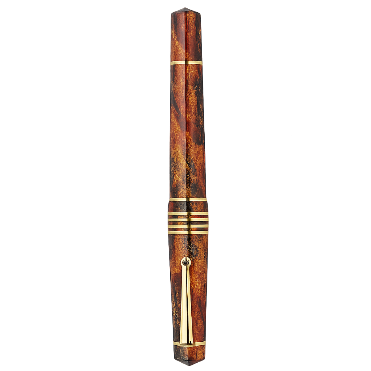 Delta DV Original Fountain Pen - Gold-Plated Stainless Steel Nib - Glow Up Oro (Mid Size)
