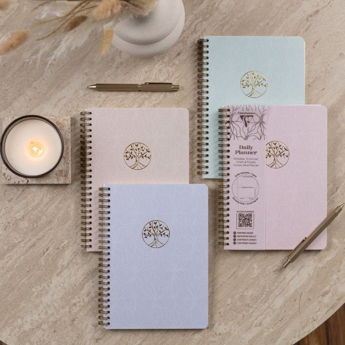 Clairefontaine Inspire Daily Planner Wirebound Notebook - A5-Pen Boutique Ltd