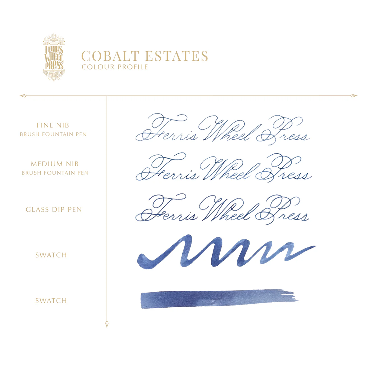 Ferris Wheel Press Ink Bottle - Cobalt Estates - 38ml-Pen Boutique Ltd