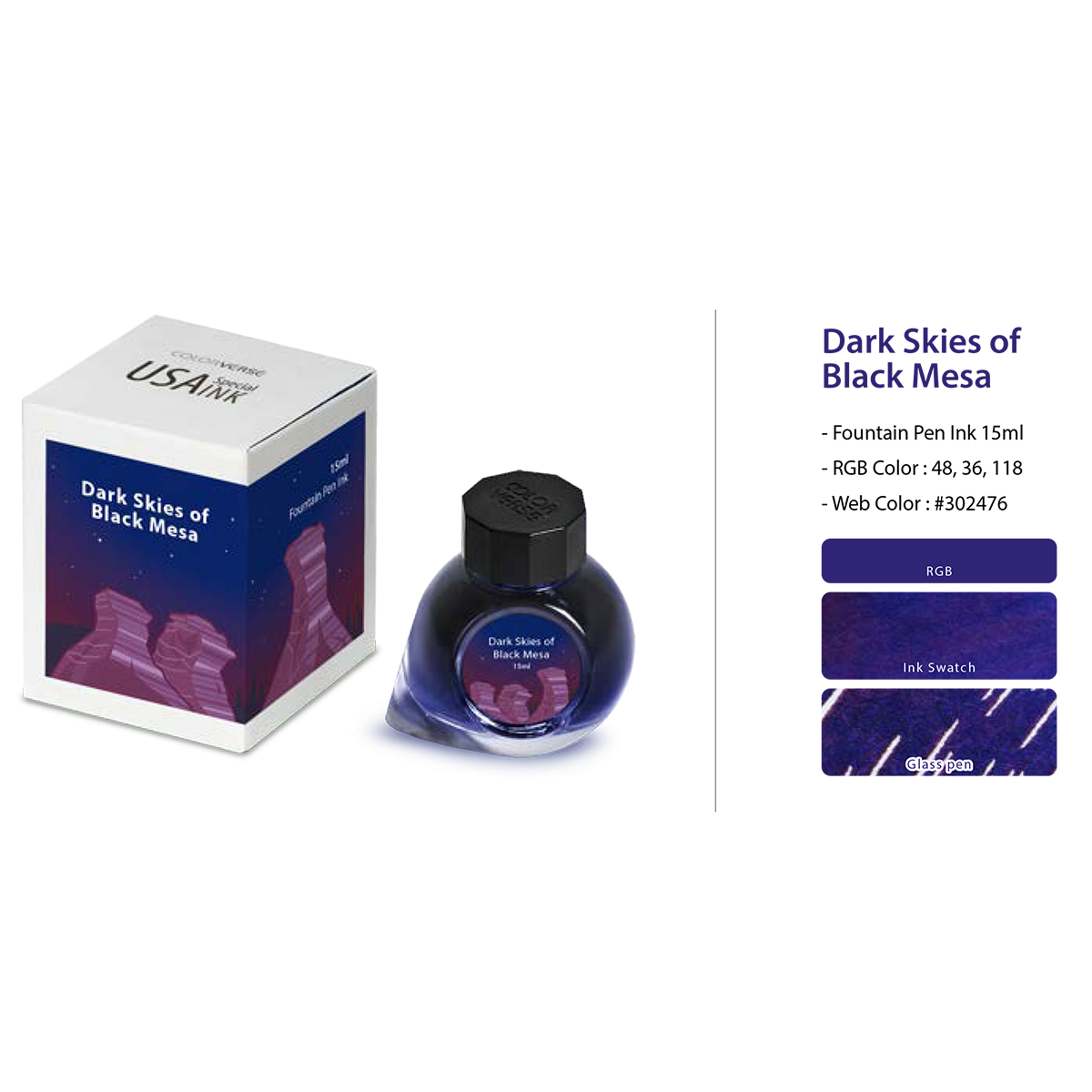Colorverse USA Special Ink Bottle - Dark Skies of Black Mesa - 15 ml-Pen Boutique Ltd