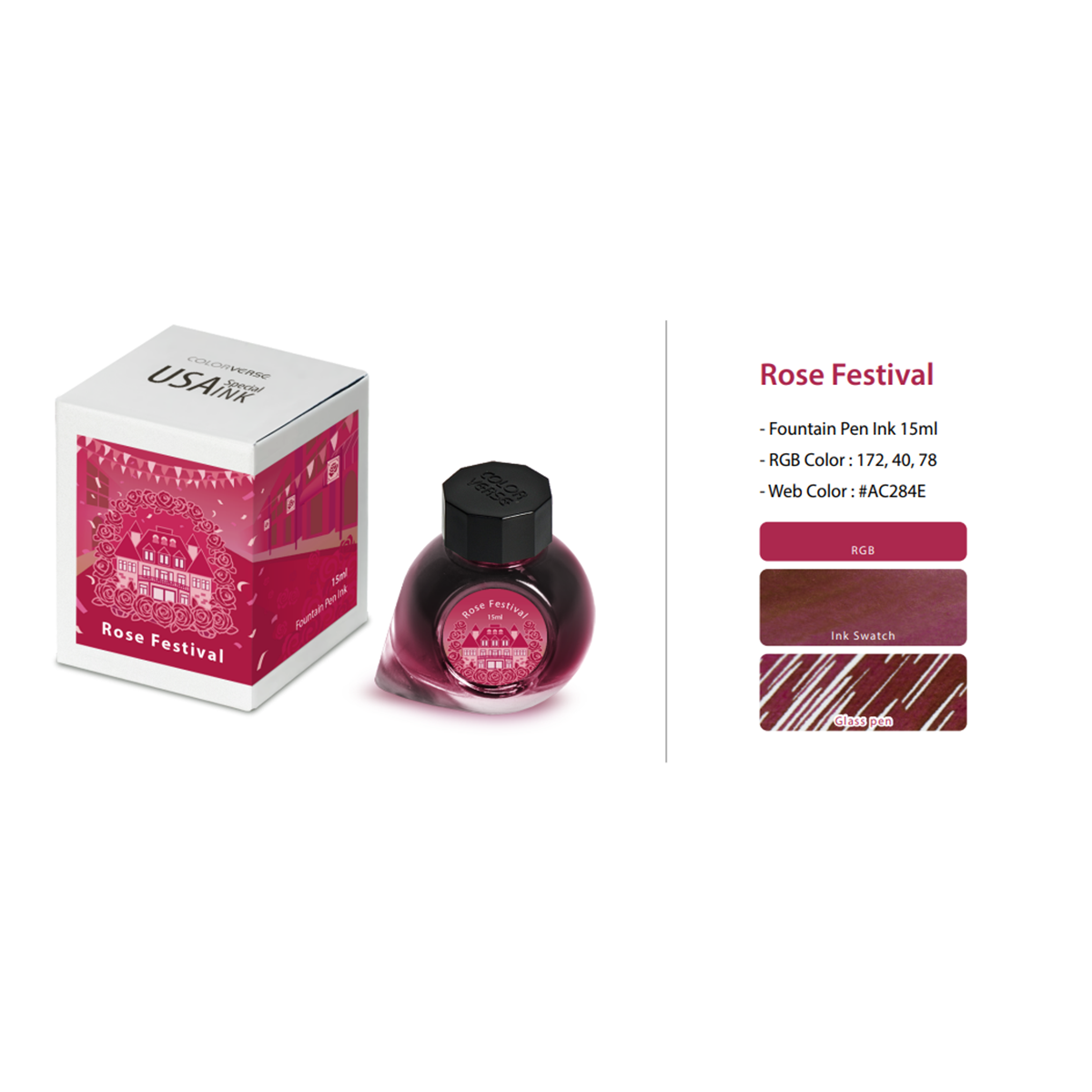 Colorverse USA Special Ink Bottle - Rose Festival - 15 ml-Pen Boutique Ltd