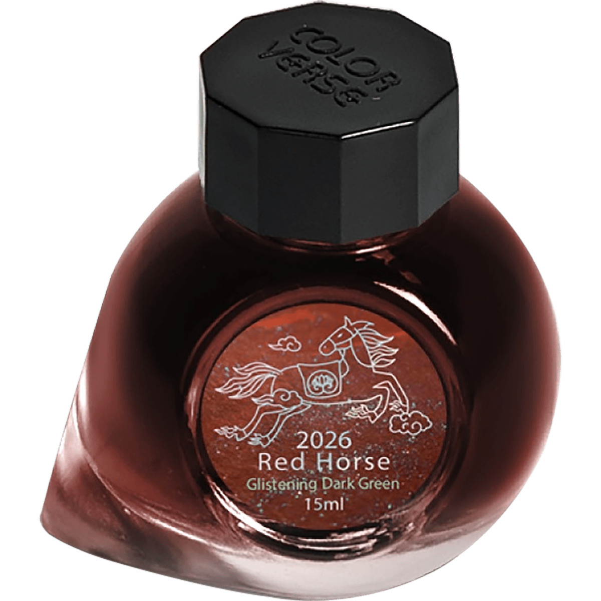 Colorverse Ink Bottle - Red Horse - Glistening Dark Green - 15ml - Pen Boutique Ltd