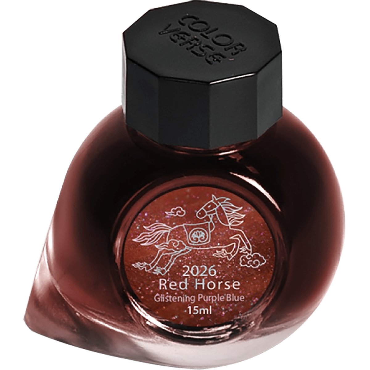 Colorverse Ink Bottle - Red Horse - Glistening Purple Blue - 15ml - Pen Boutique Ltd