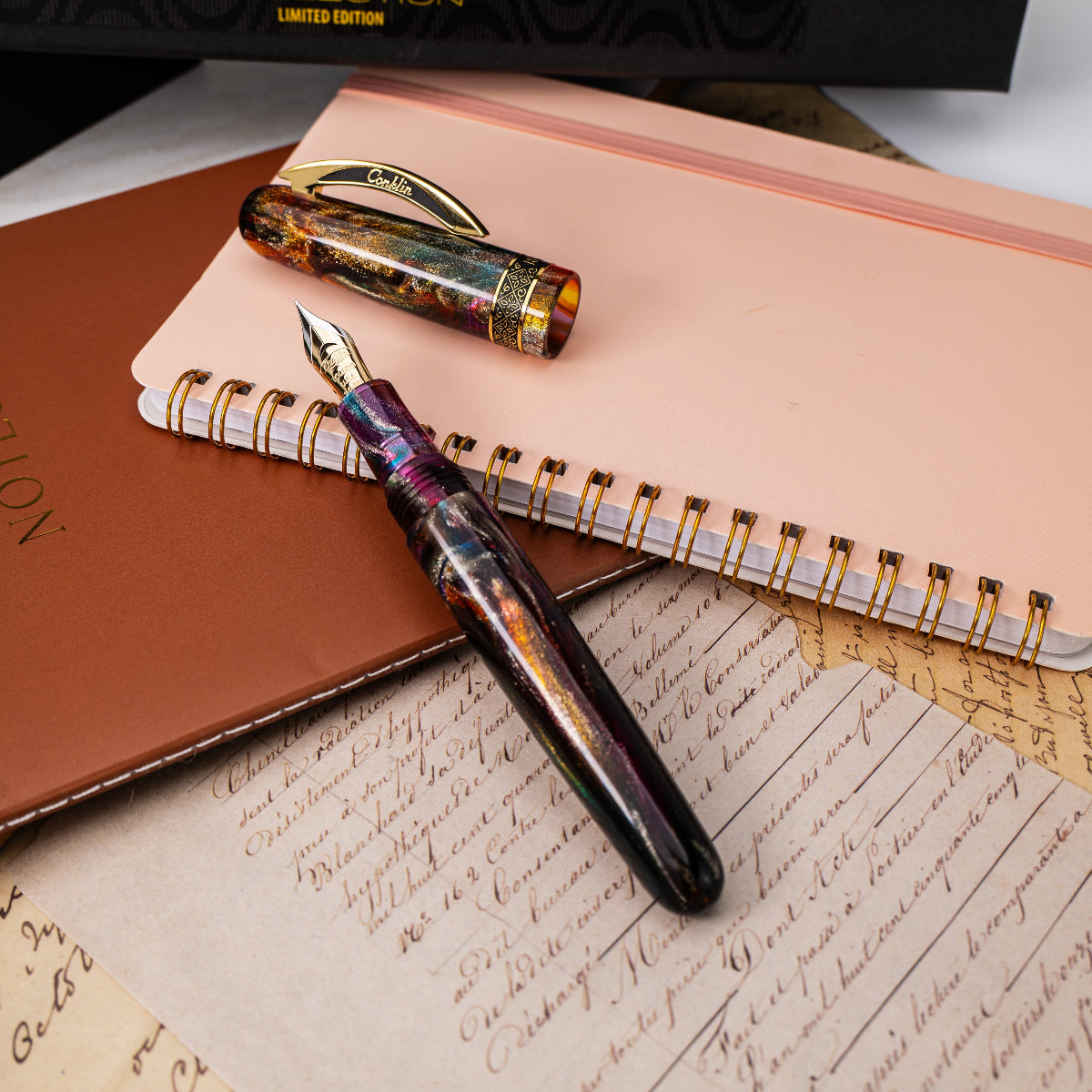 Conklin 1898 Collection Fountain Pen - Primary Manipulation 5.0 - Yellow Gold Trim (Limited Edition)-Pen Boutique Ltd