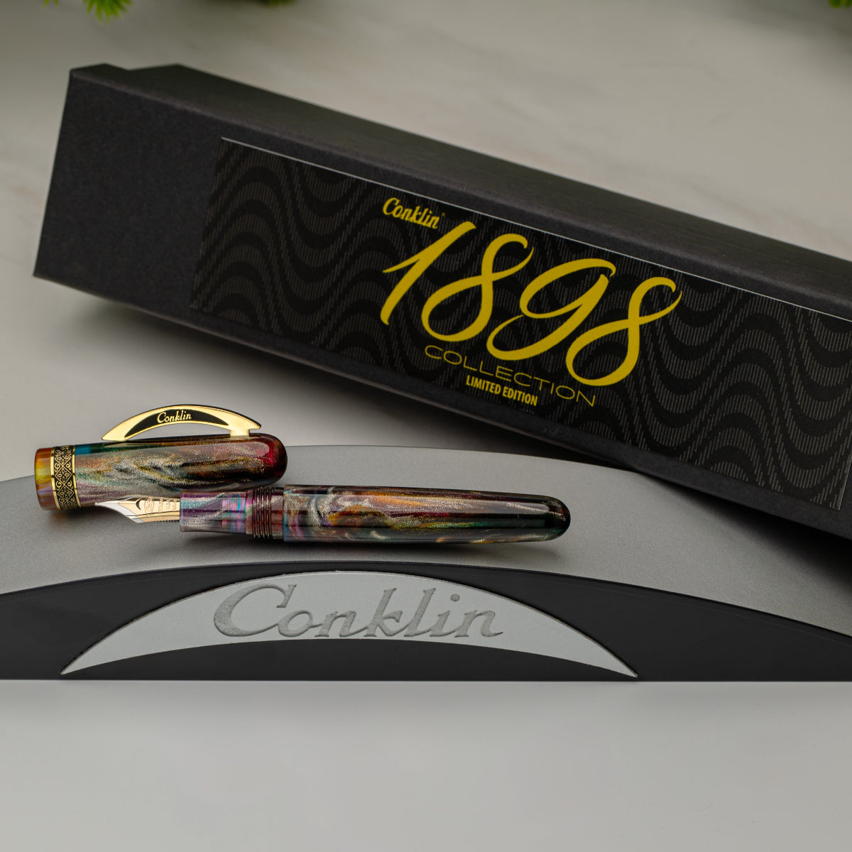 Conklin 1898 Collection Fountain Pen - Primary Manipulation 5.0 - Yellow Gold Trim (Limited Edition)-Pen Boutique Ltd