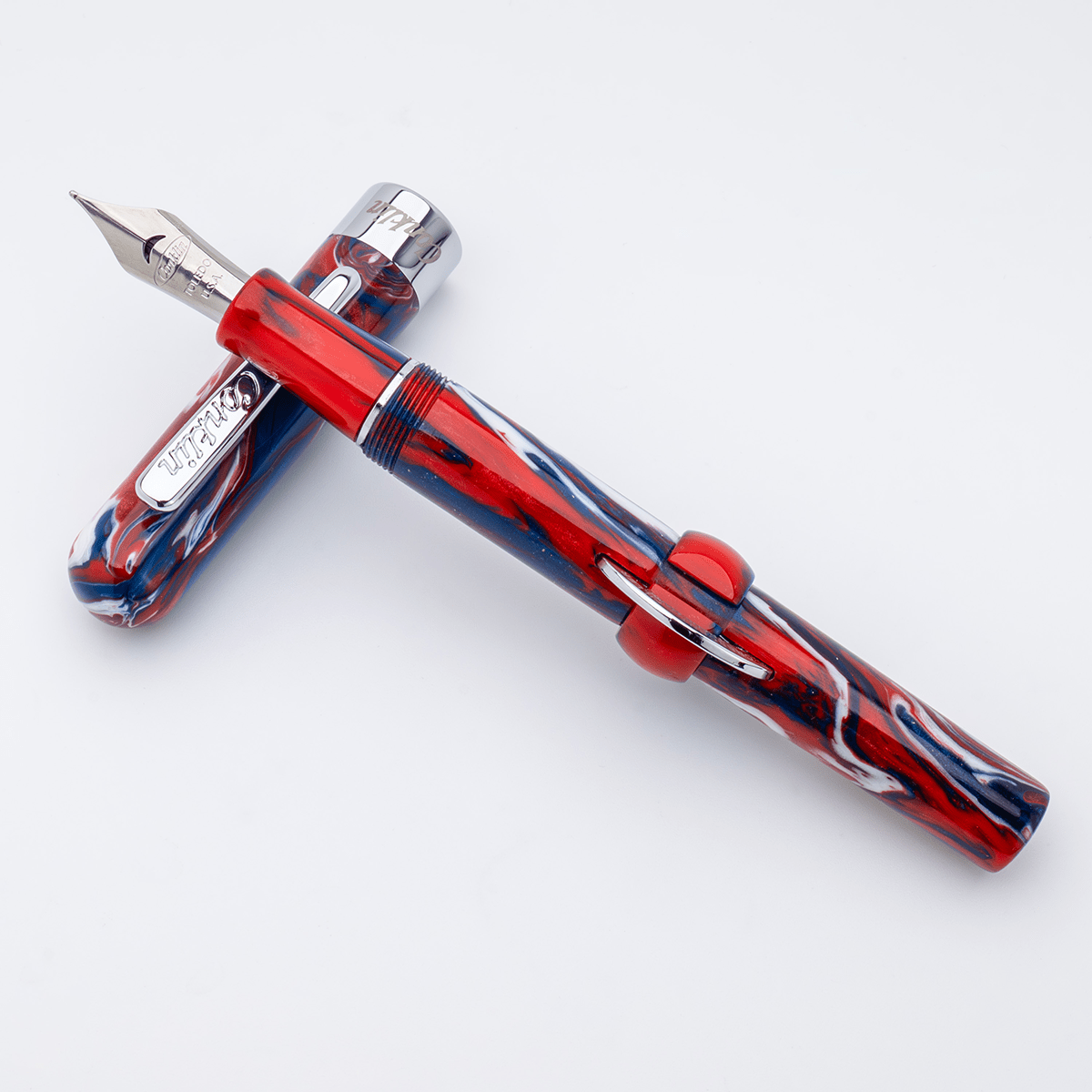 Conklin Mark Twain Crescent Fountain Pen - Limited Edition - USA 250 - Chrome Trim - Pen Boutique Ltd