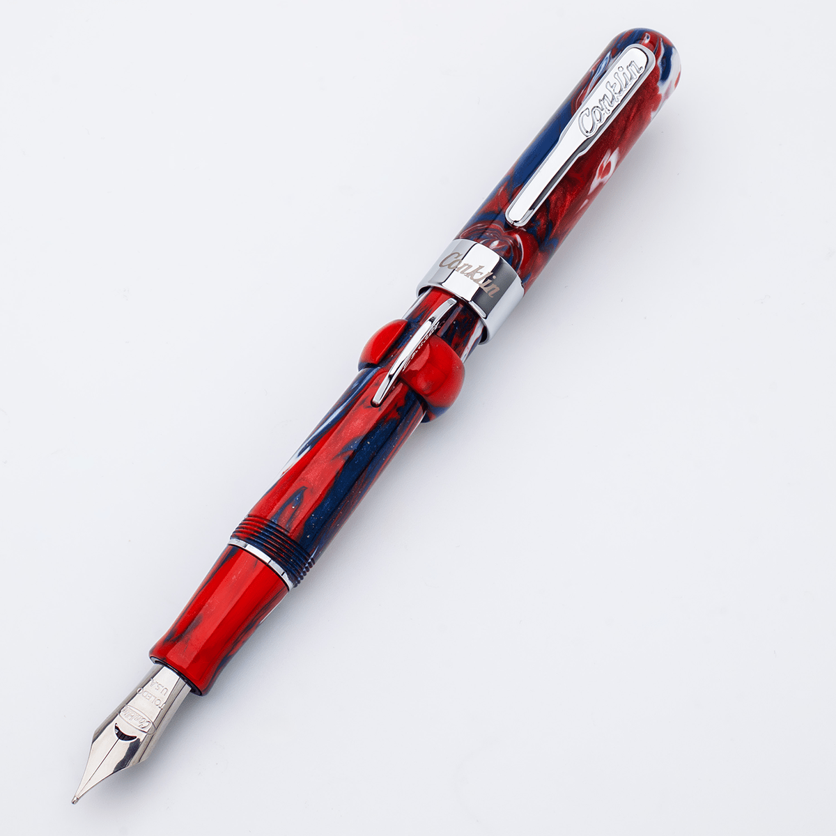 Conklin Mark Twain Crescent Fountain Pen - Limited Edition - USA 250 - Chrome Trim - Pen Boutique Ltd