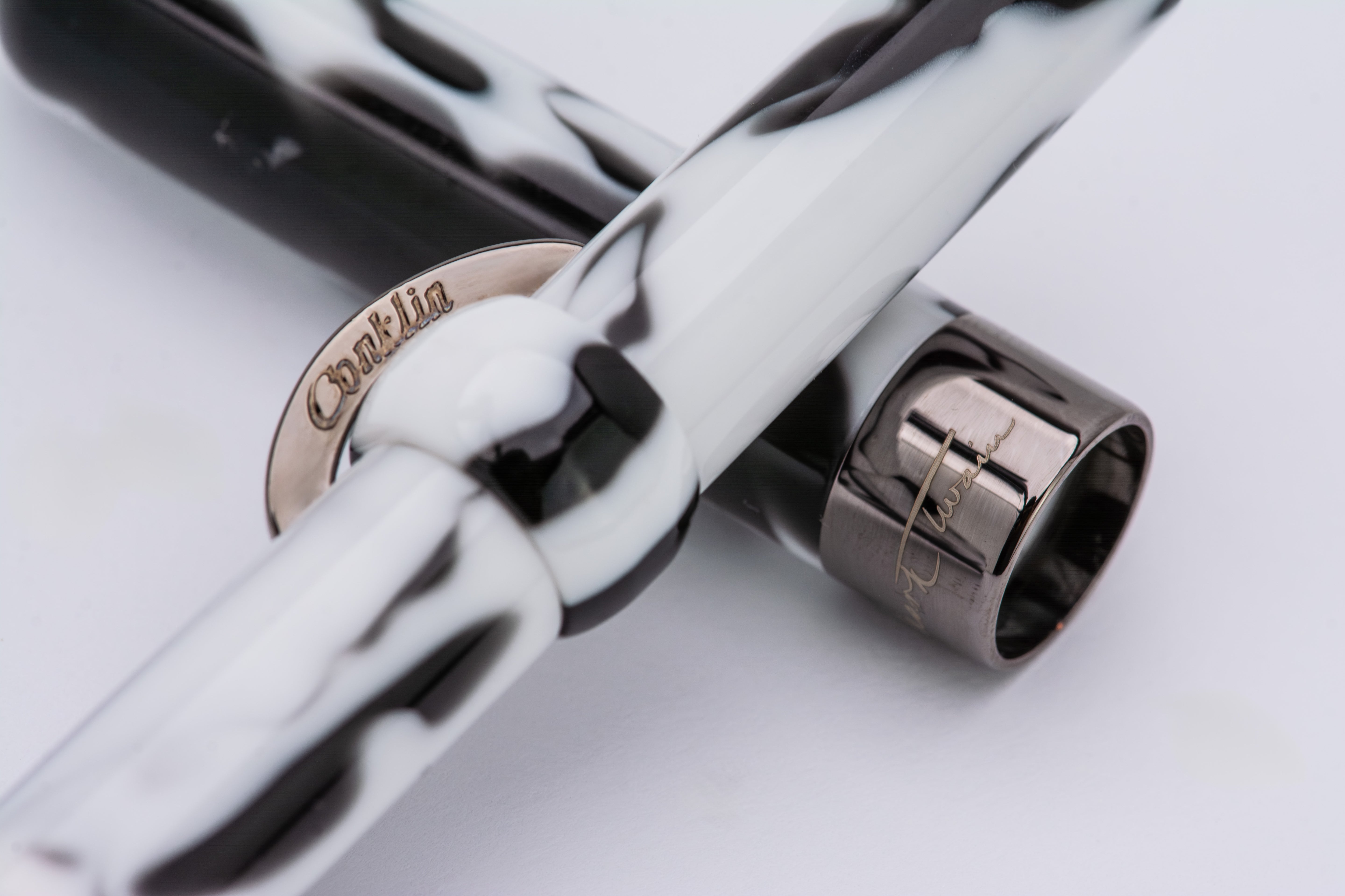 Conklin Mark Twain Fountain Pen - Limited Edition - Black/White