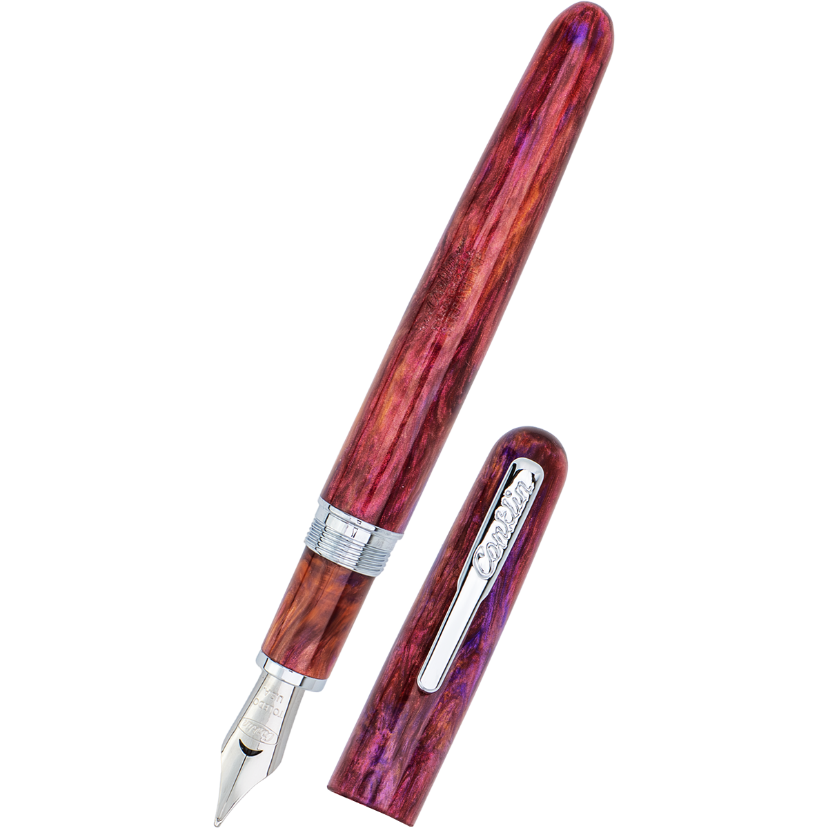 Conklin Streamline Glossy Sunset Medley Fountain Pen | Chrome Trim