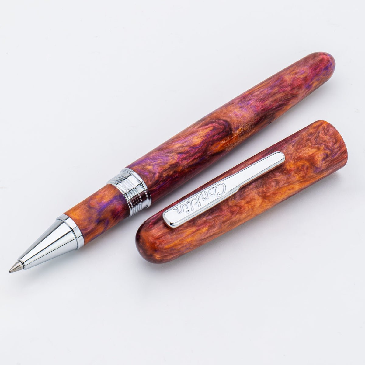 Conklin Streamline Rollerball Pen - Matte Sunset Medley - Chrome Trim (Limited Edition) - Pen Boutique Ltd