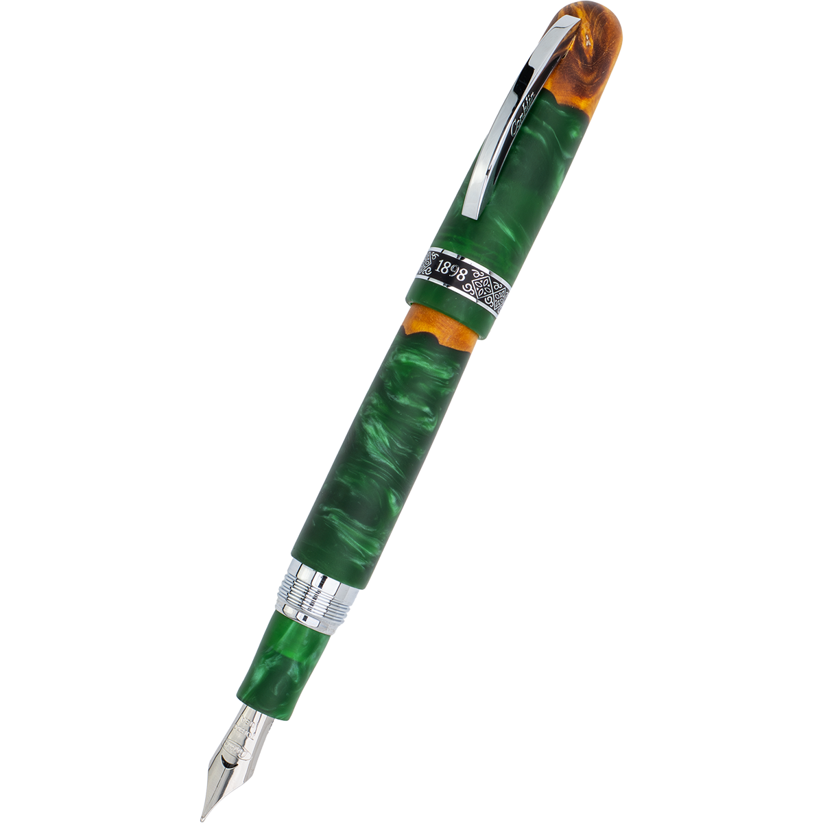 Conklin 1898 Collection Fountain Pen - Spectra Green Fusion - Chrome Trim (Limited Edition)