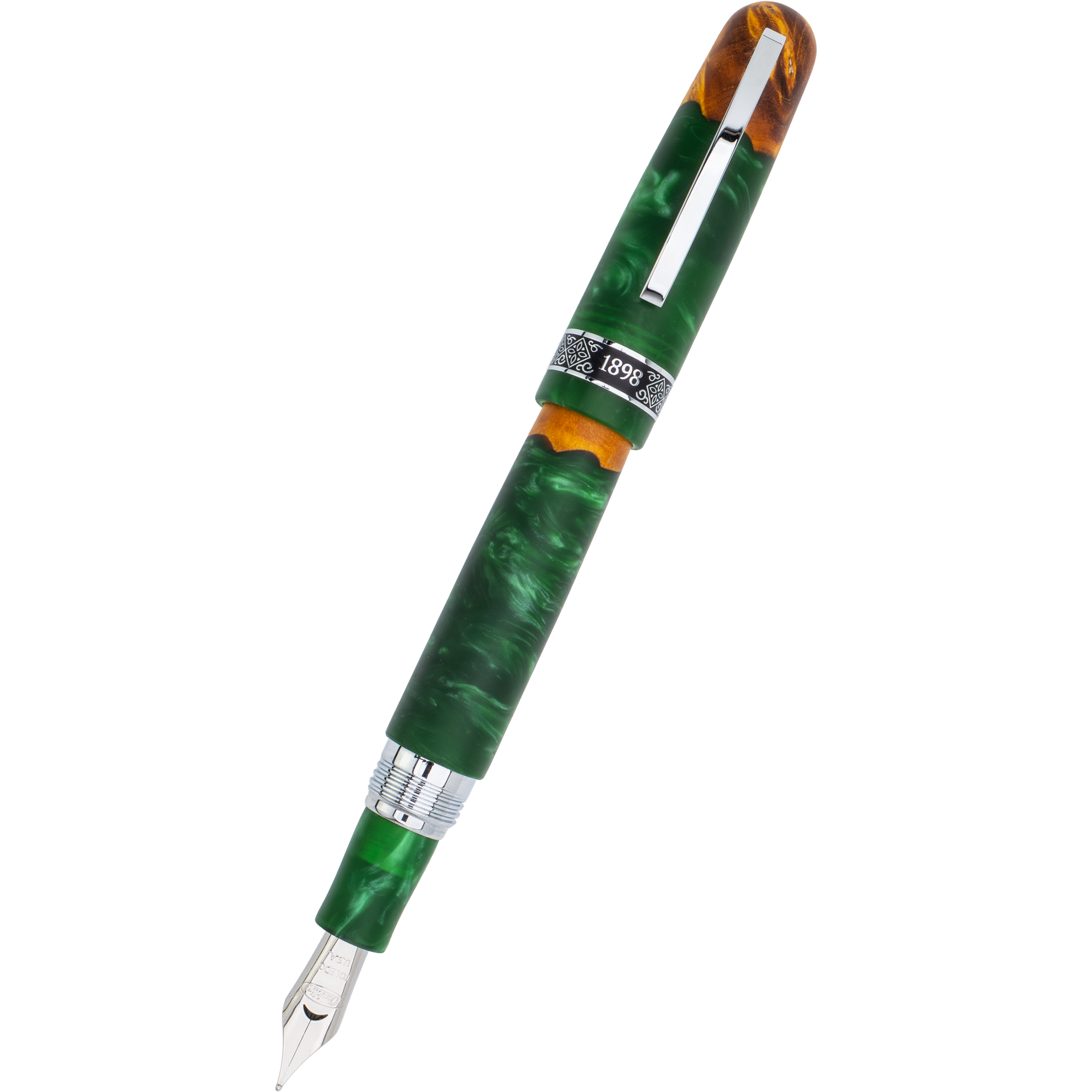 Conklin 1898 Collection Fountain Pen - Spectra Green Fusion - Chrome Trim (Limited Edition)