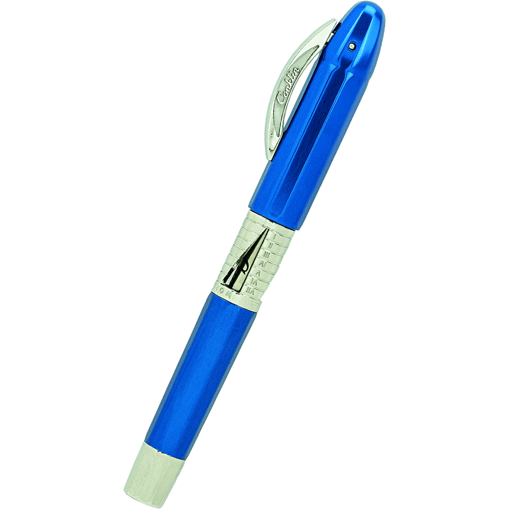 Conklin Classic 125th Anniversary Rollerball Pen - Blue - Chrome Trim (Limited Edition)-Pen Boutique Ltd