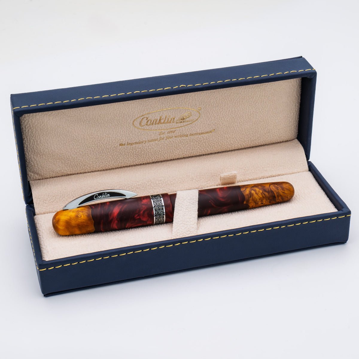 Conklin 1898 Collection Fountain Pen - Spectra Burgundy Fusion - Chrome Trim (Limited Edition) - Pen Boutique Ltd