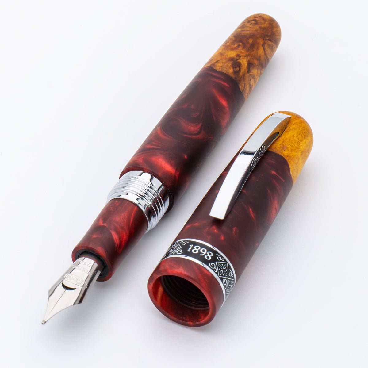 Conklin 1898 Collection Fountain Pen - Spectra Burgundy Fusion - Chrome Trim (Limited Edition) - Pen Boutique Ltd