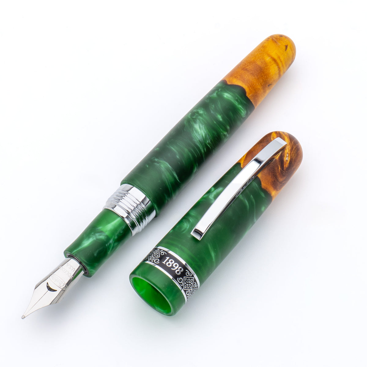 Conklin 1898 Collection Fountain Pen - Spectra Green Fusion - Chrome Trim (Limited Edition)