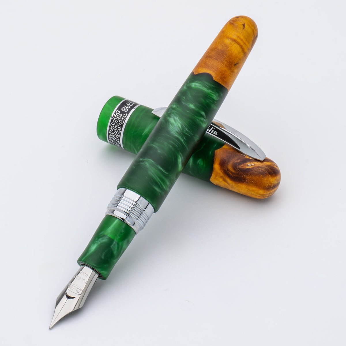 Conklin 1898 Collection Fountain Pen - Spectra Green Fusion - Chrome Trim (Limited Edition)