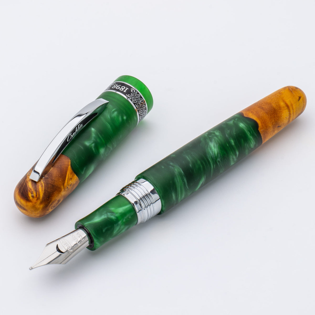 Conklin 1898 Collection Fountain Pen - Spectra Green Fusion - Chrome Trim (Limited Edition)