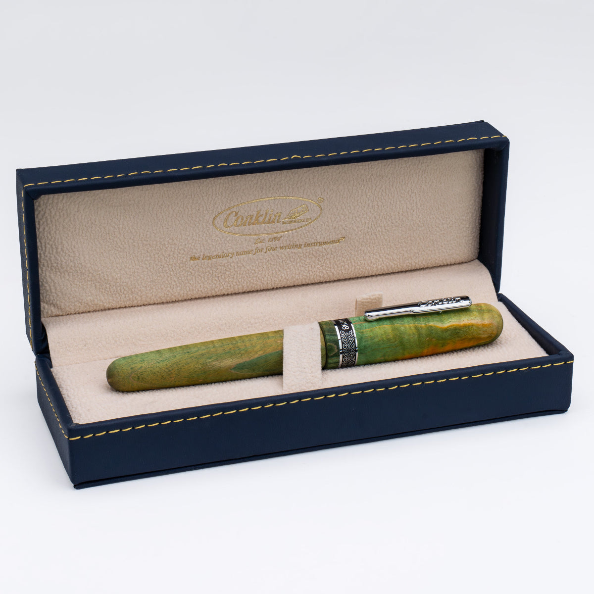 Conklin 1898 Rollerball Pen - Stabilized Wood Matte Green (Limited Edition)