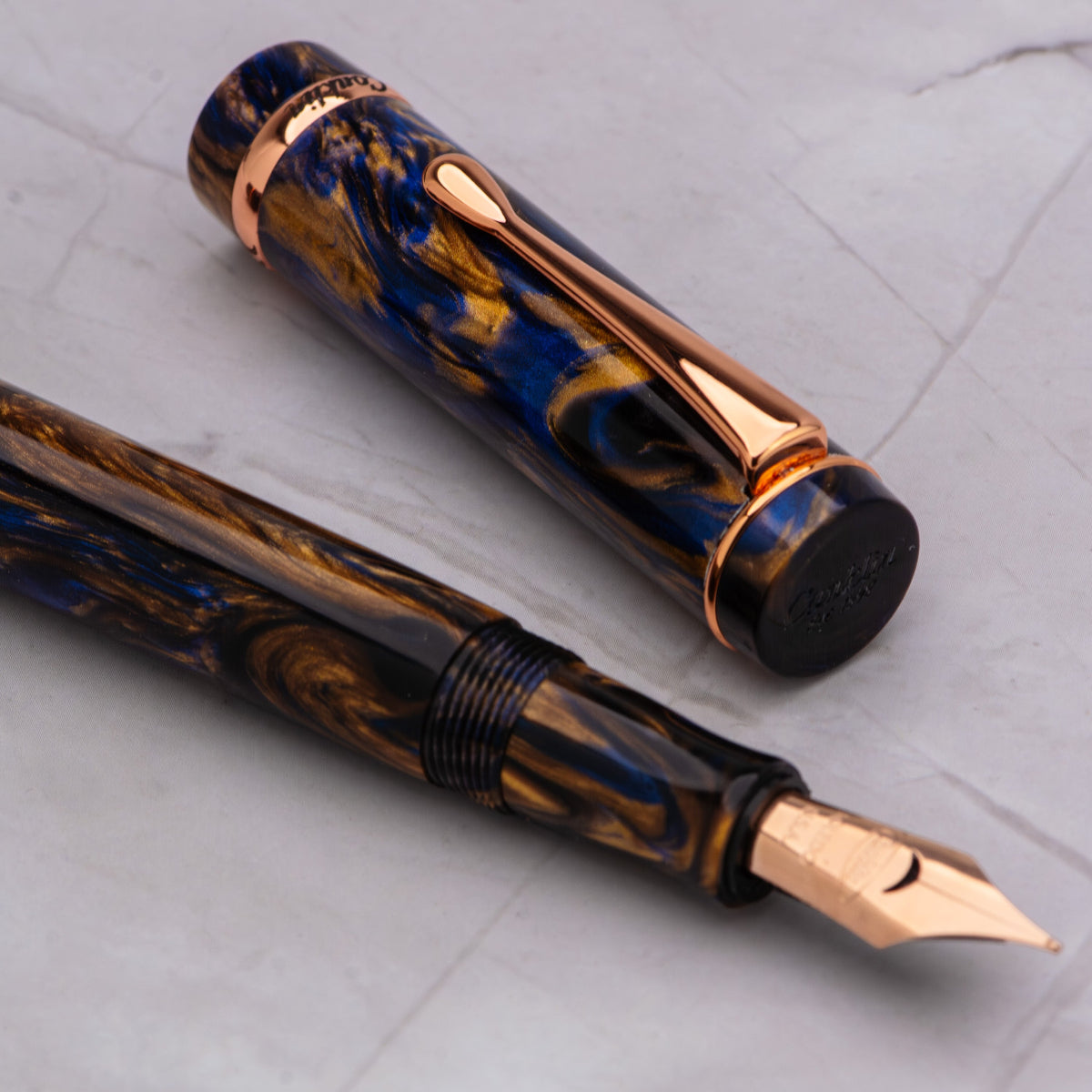 Conklin Duragraph Fountain Pen - Limited Edition - Golden Blue Jay - Rose Gold Plated Trim (Pen Boutique Exclusive)-Pen Boutique Ltd
