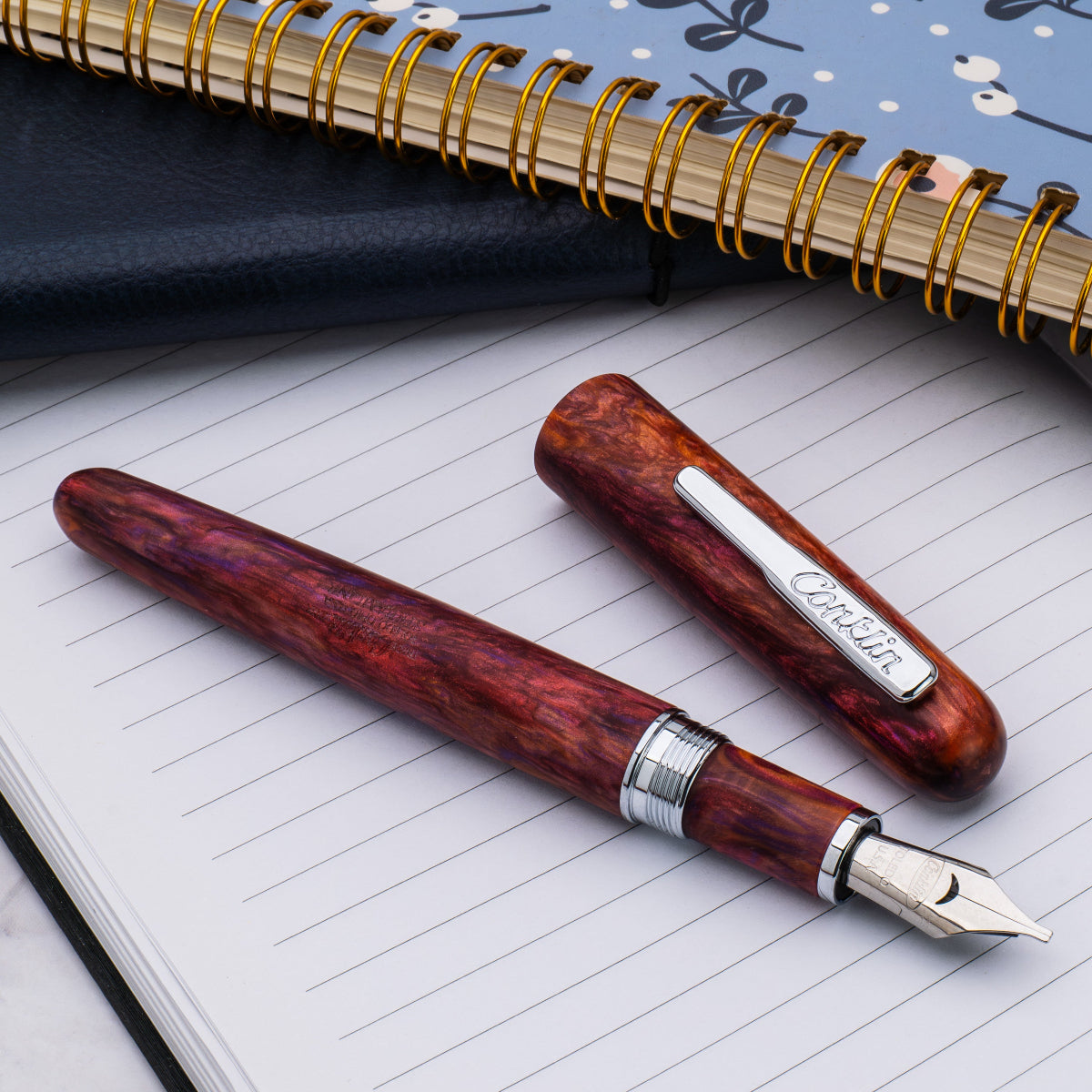 Conklin Streamline Fountain Pen - Matte Sunset Medley - Chrome Trim (Limited Edition) - Pen Boutique Ltd