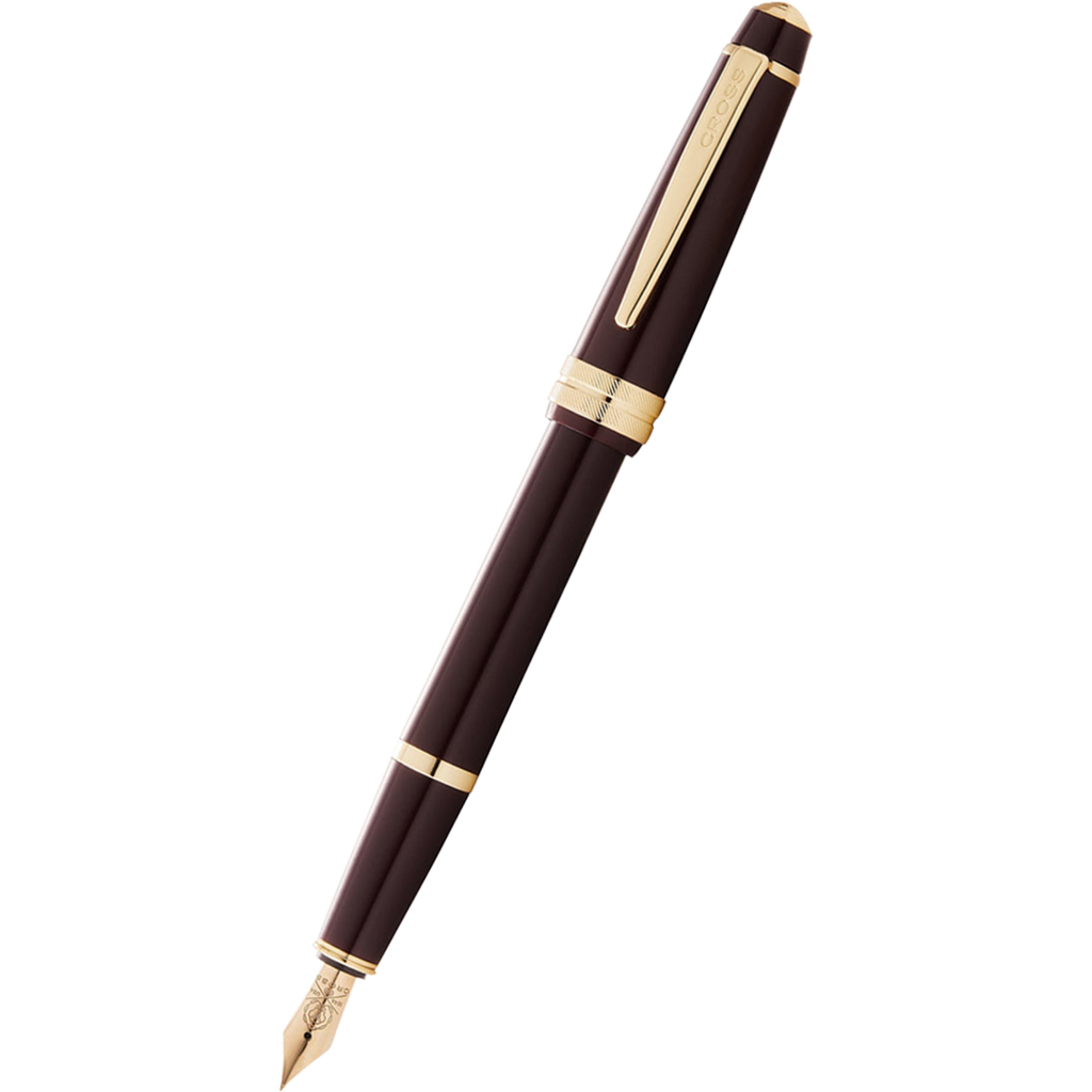 Cross Bailey Fountain Pen - Polished Burgundy - Gold Trim-Pen Boutique Ltd